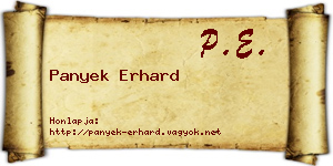Panyek Erhard névjegykártya